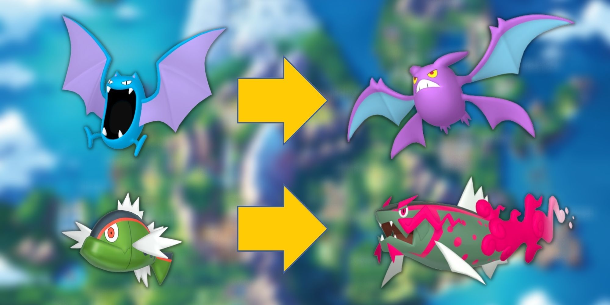 2 examples of bland Pokemon who evolved into a better Pokemon in later generations: Golbat into Crobat, and Basculin into Basculegion.