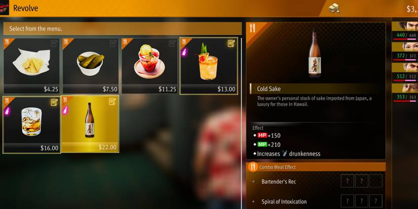 Like a Dragon: Infinite Wealth - Best Food Combo Meals