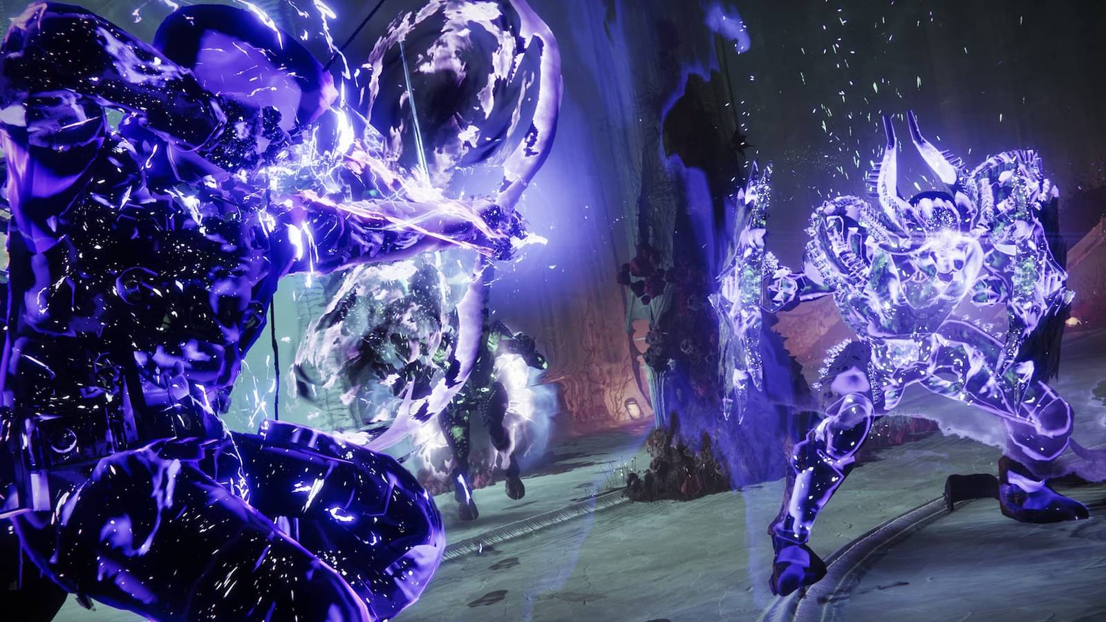 Void Hunter fighting a Hive Guardian in Destiny 2