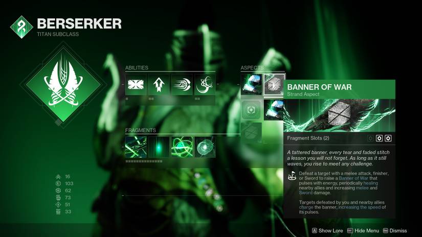 Banner of War Aspect in Destiny 2