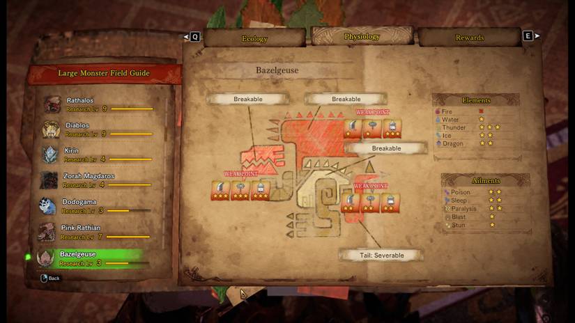 Physiology of a Bazelgeuse in Monster Hunter World 