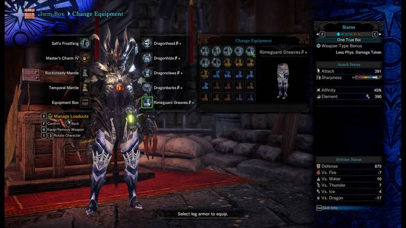 Sword and Shield build with the Fatalis set in Monster Hunter World