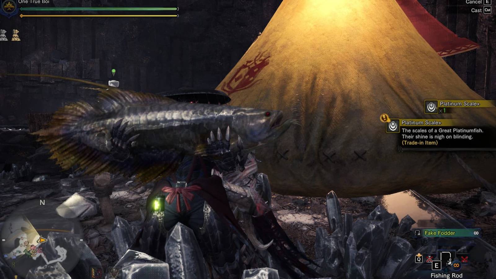 A Great Platinumfish in Monster Hunter World