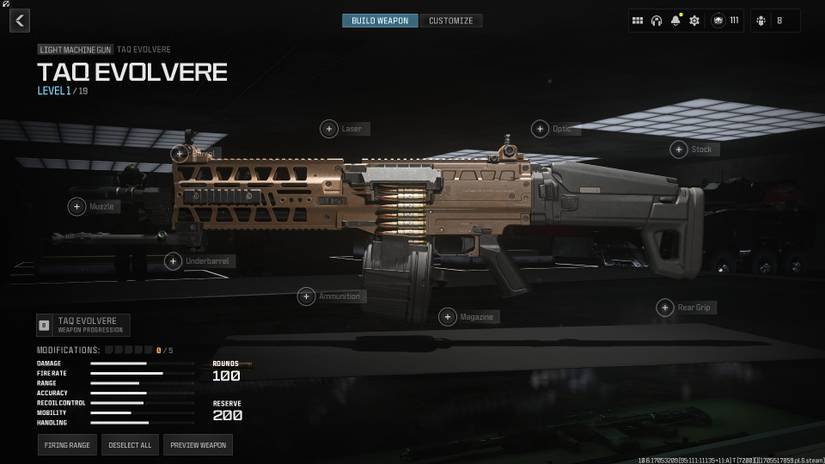 The TAQ Evolvere in MW3's gunsmith
