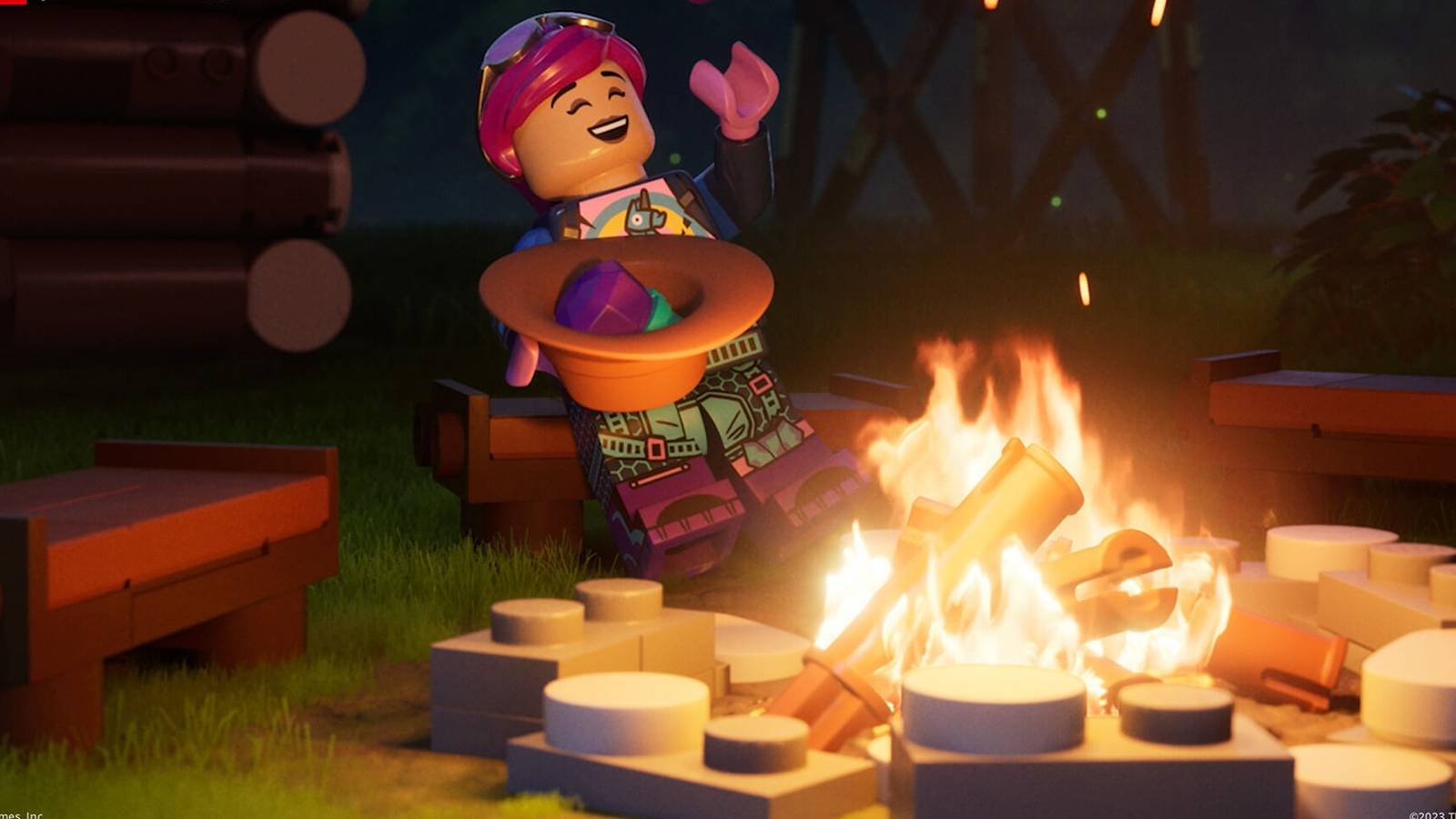 LEGO Fortnite Player Builds Castle on a Mountain