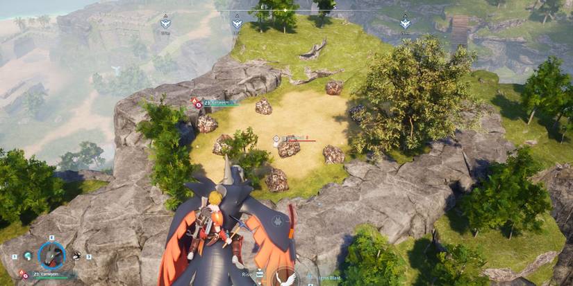 Pal tamer flying on a mount above ore nodes