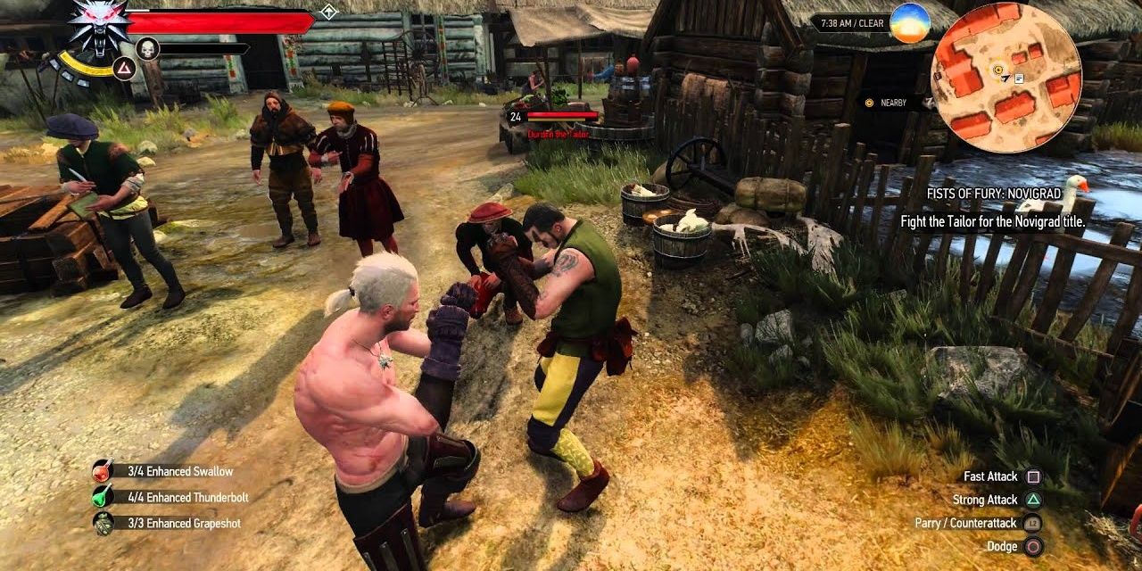 A fistfight in The Witcher 3: Wild Hunt