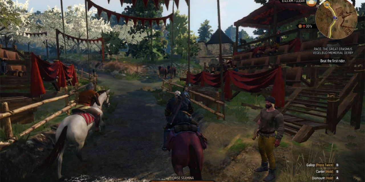 A horse race in The Witcher 3: Wild Hunt