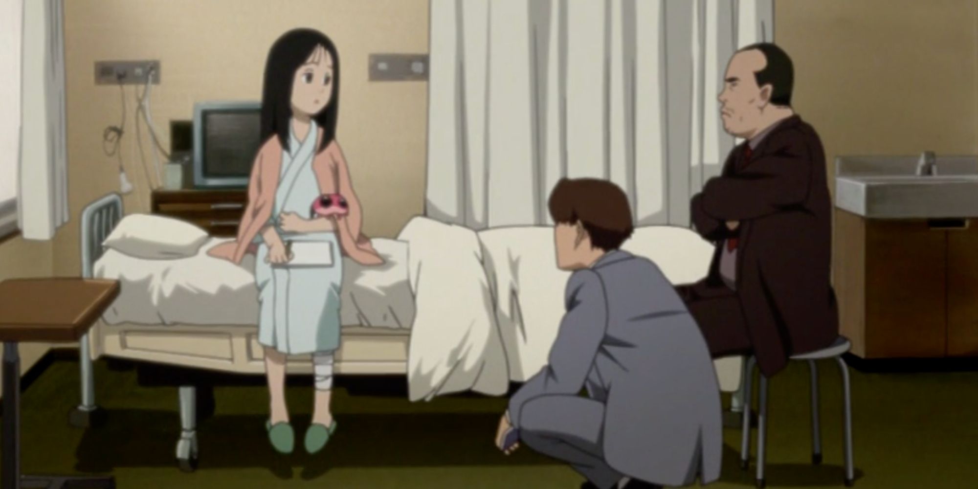 A scene featuring characters in Paranoia Agent