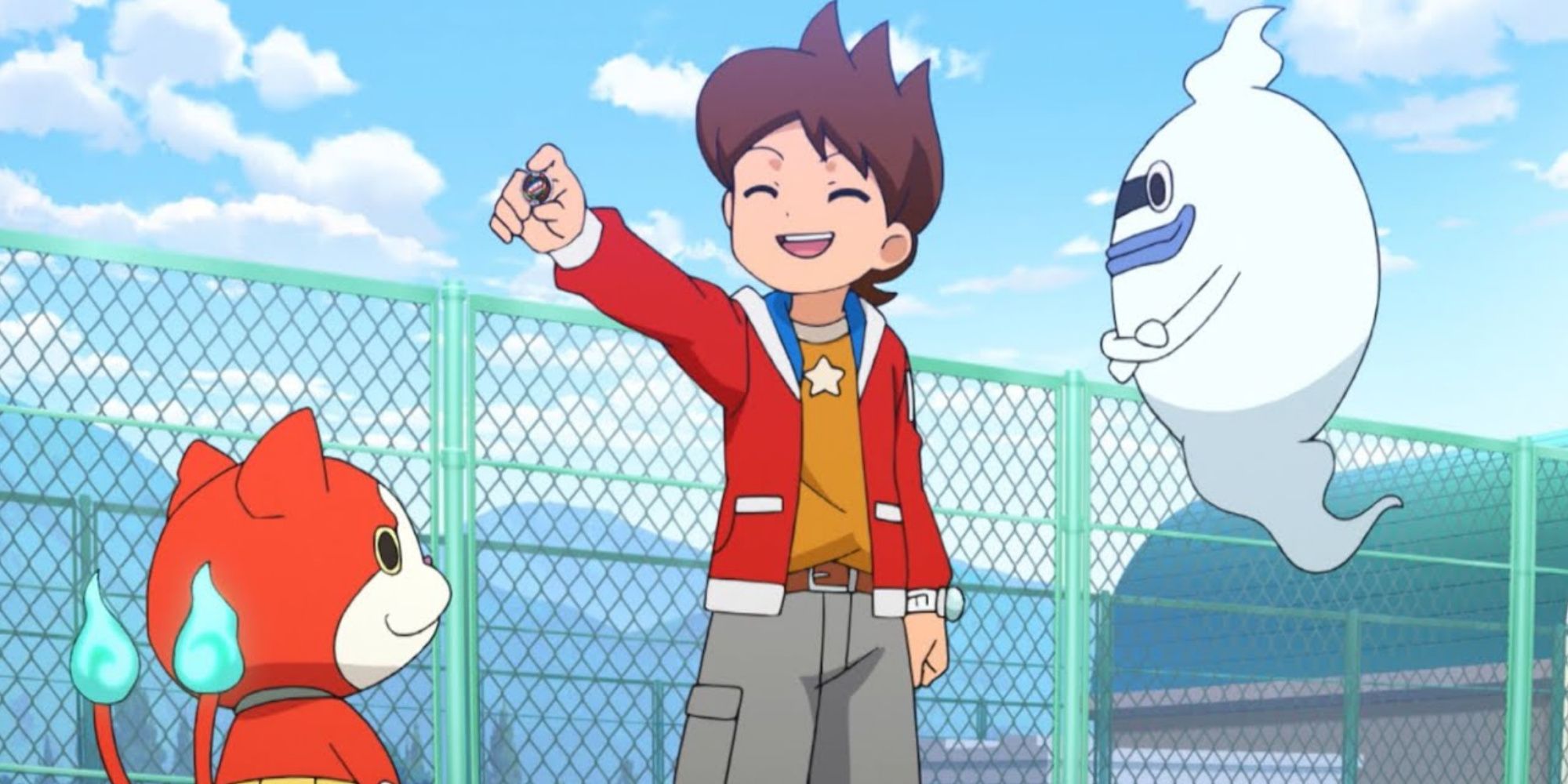 A scene featuring characters in the Yo-kai Watch anime