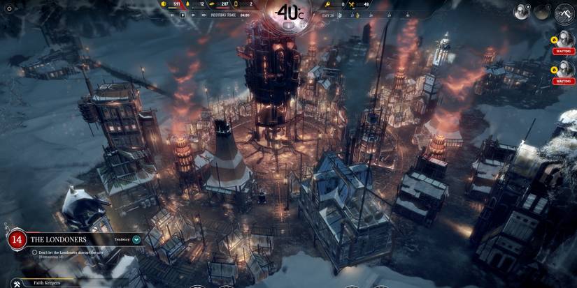 A steam engine in Frostpunk