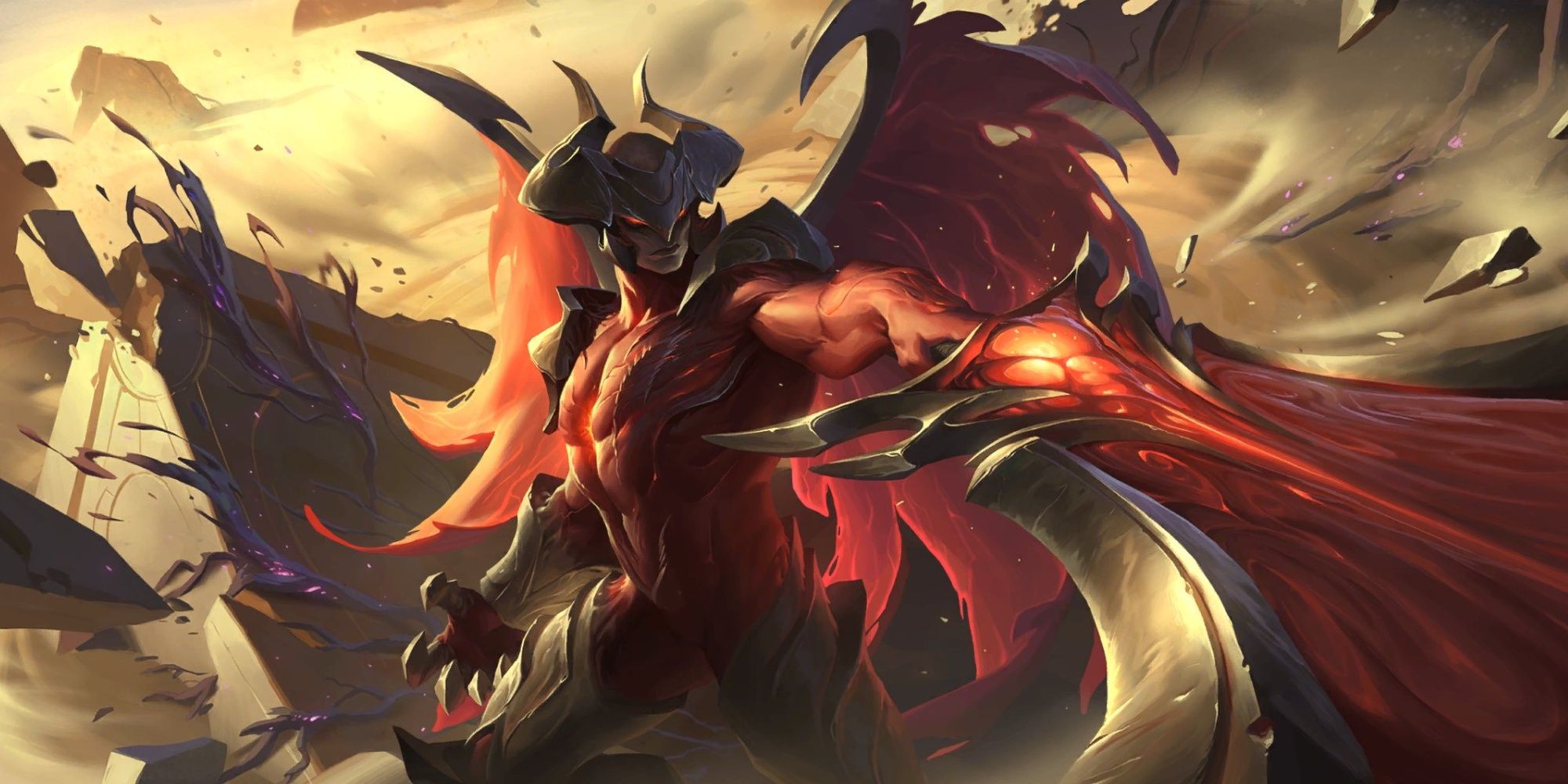 Level 1 art of Aatrox from Legends of Runeterra