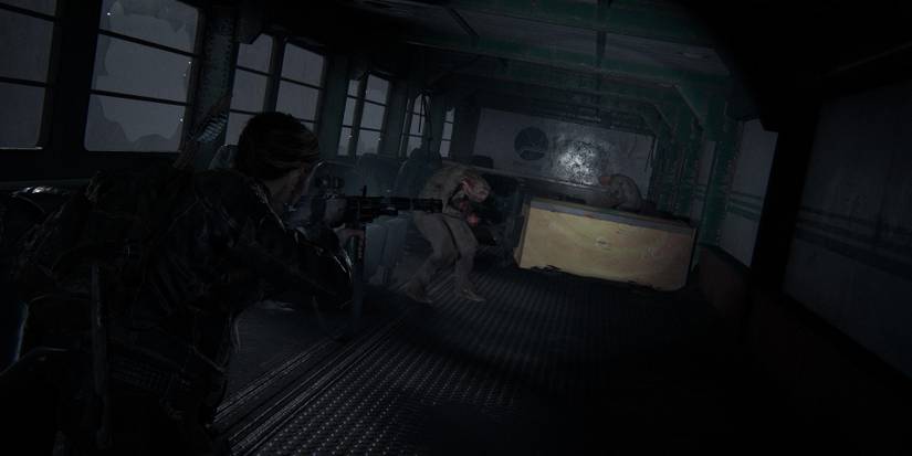 abby fighting infected at the ferry