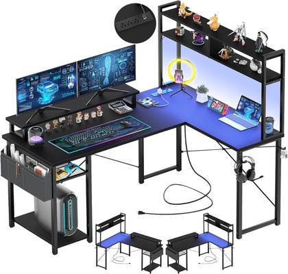 Aheaplus Small L Shaped Gaming Desk