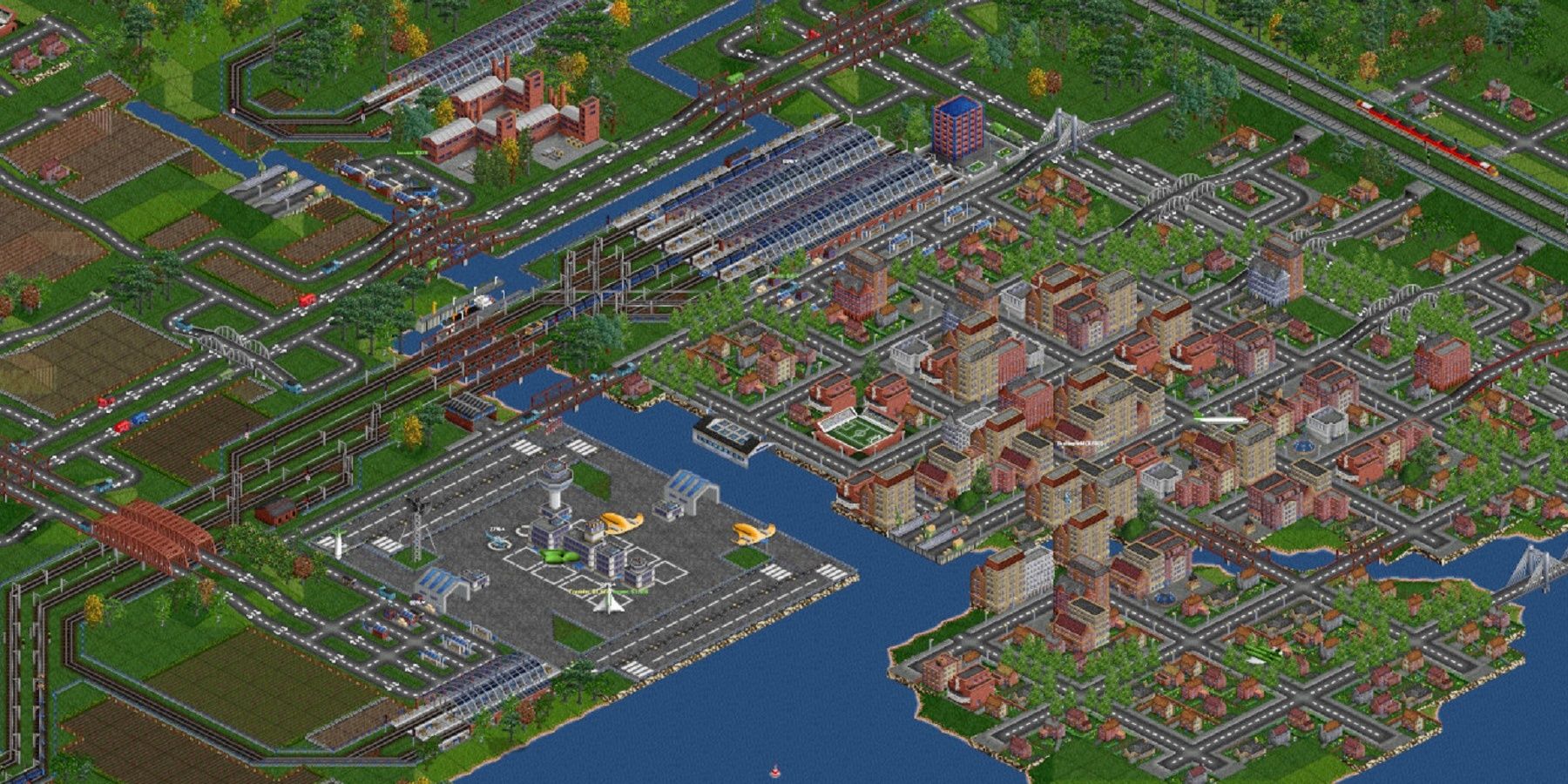 an intricate transportation system in OpenTTD