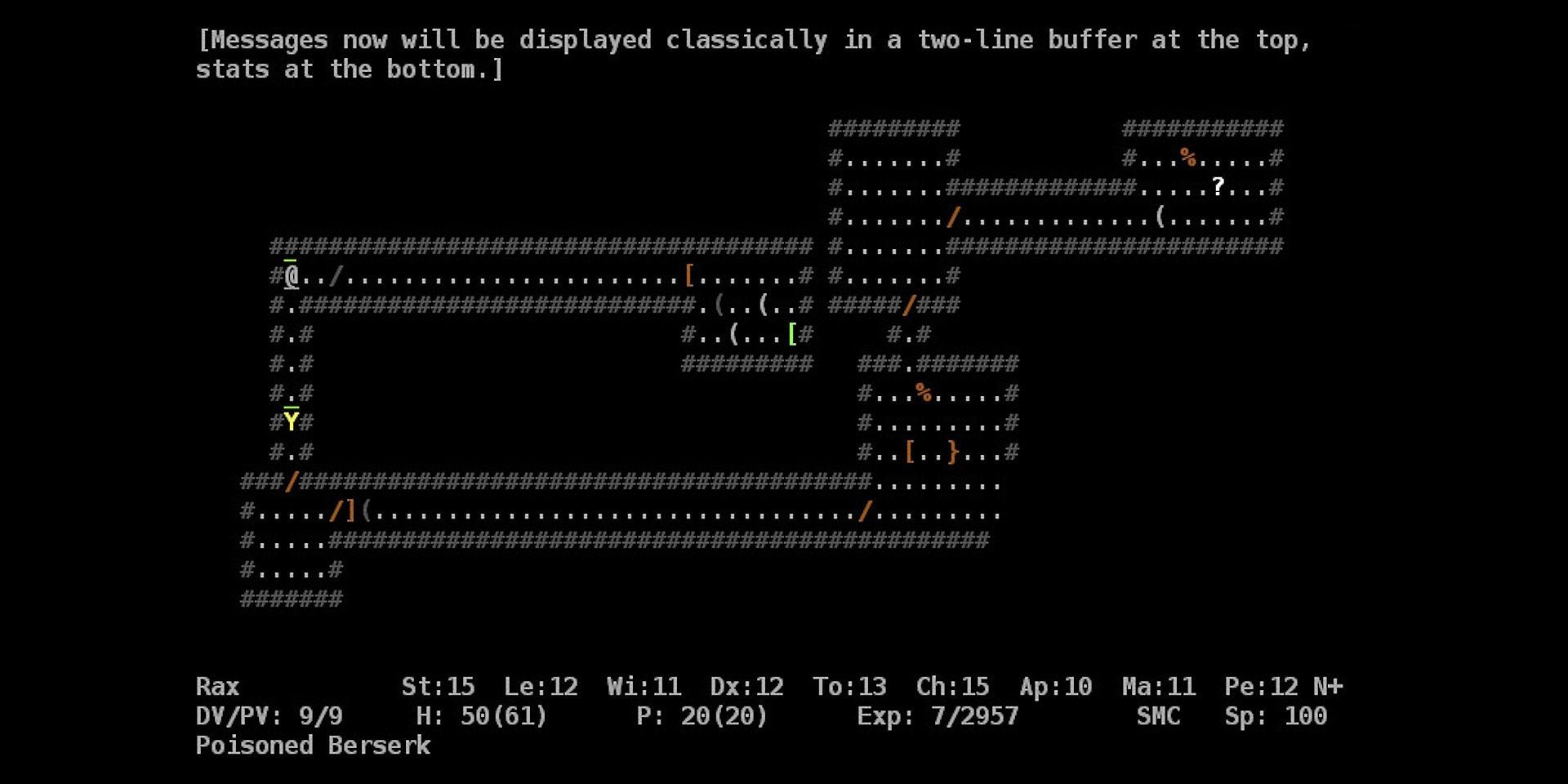 ASCII view from Ancient Domains Of Mystery