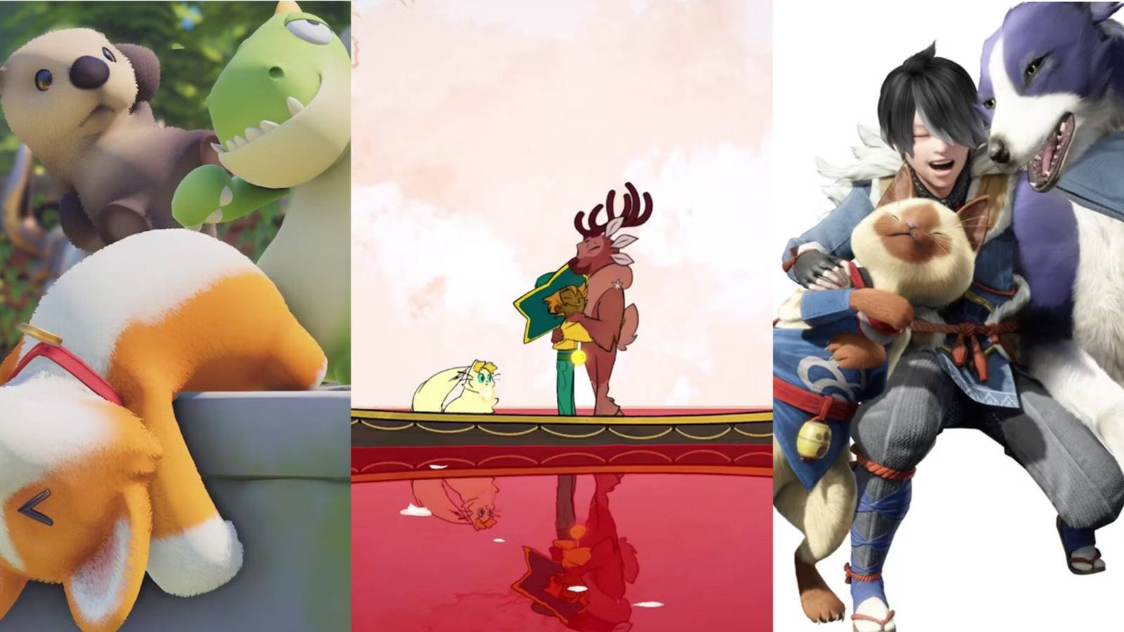 Party Animals, Spiritfarer, Monster Hunter Palico & Palamute