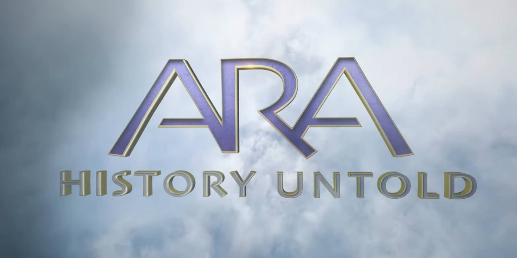 Ara: History Untold's logo in the clouds from the gameplay trailer