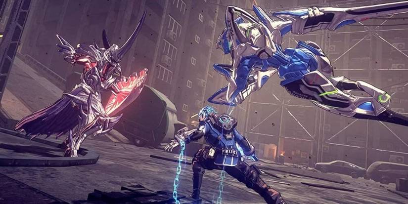 Astral Chain character using a Legion to attack a knight 