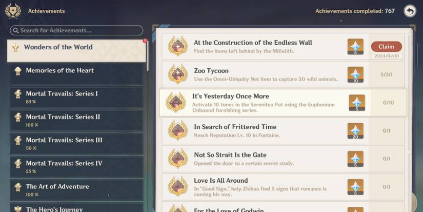 at the construction of the endless wall achievement in genshin impact