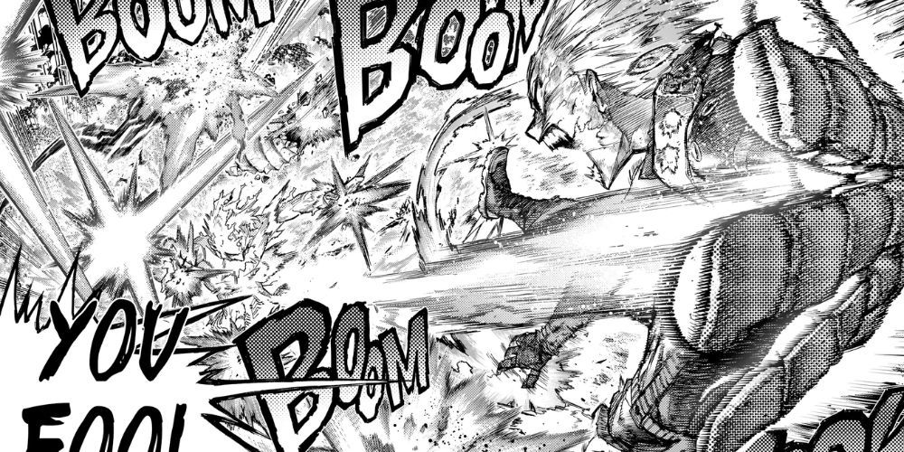 Bakugo's final Howitzer Impact against All For One.