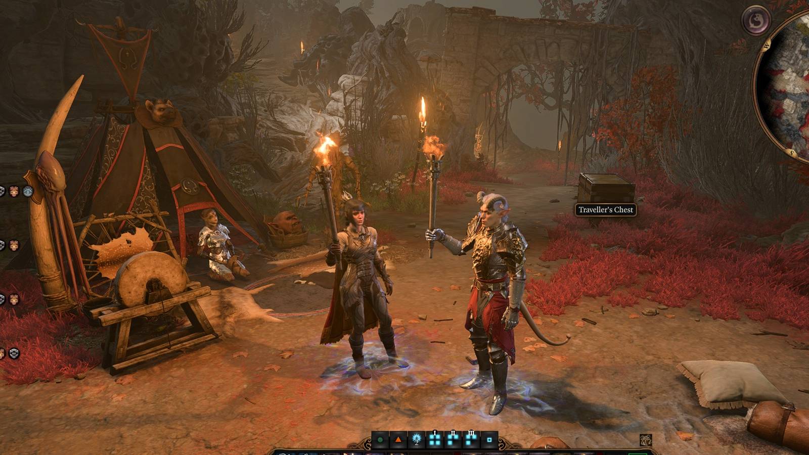 baldur's gate 3 two characters holding torches