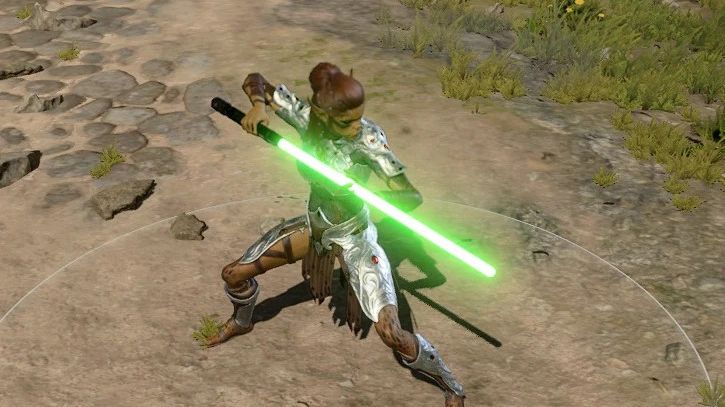 baldur's gate 3 star wars lightsaber mod green