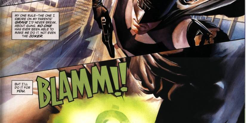 batman shooting superman