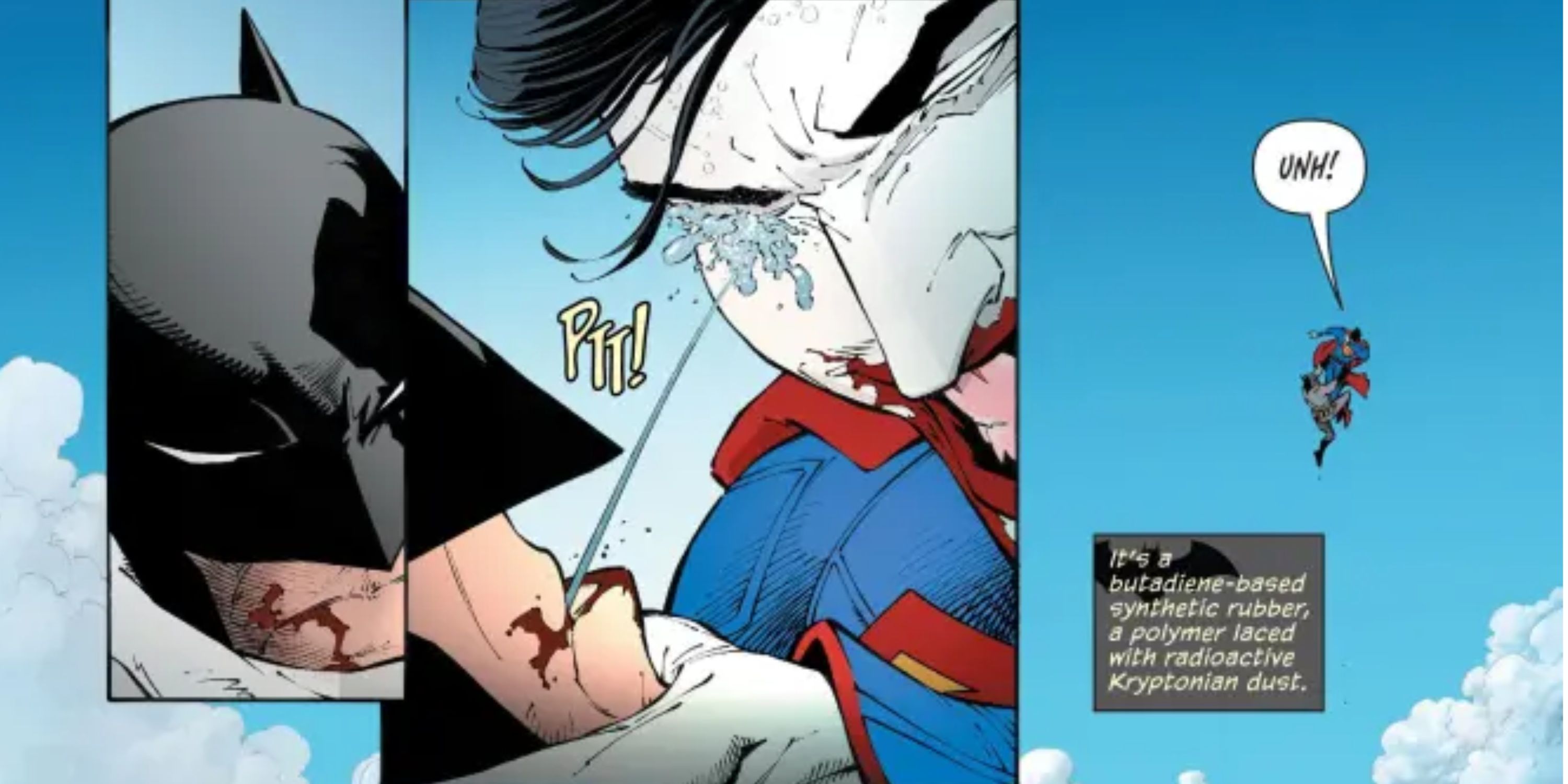 batman spitting on superman