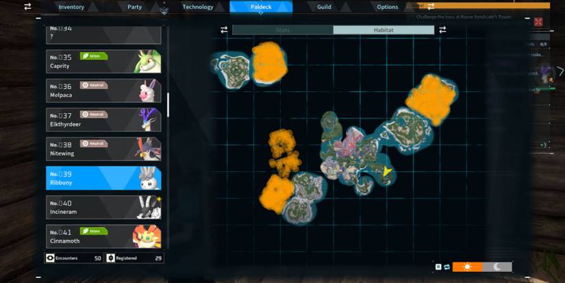 Ribbuny in Palworld (spawn locations on the map)