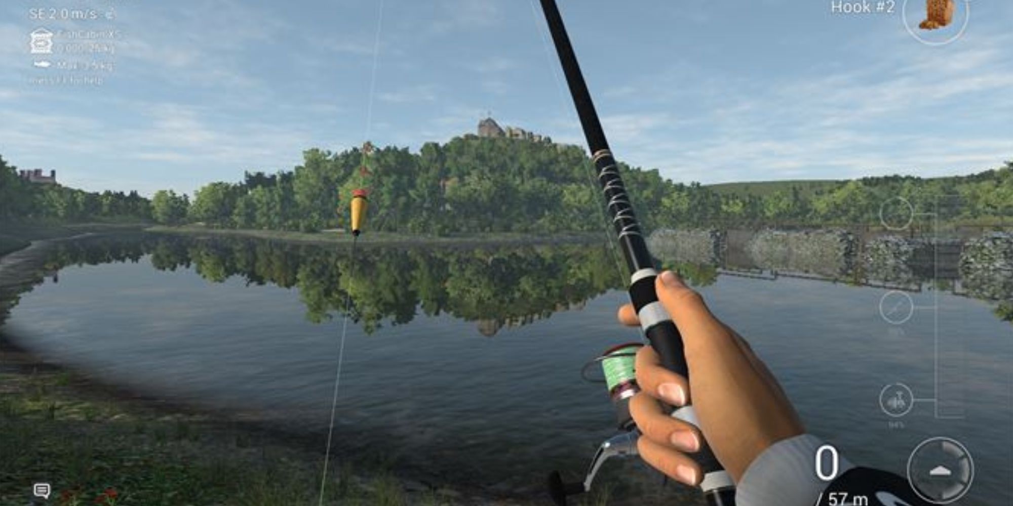 Fishing Planet, player using a rod.