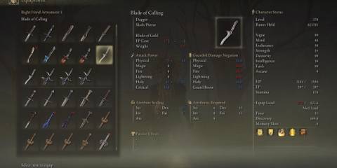 Blade of Calling Stats in Elden Ring