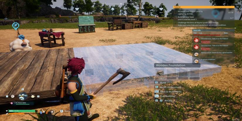 Building a base in Palworld