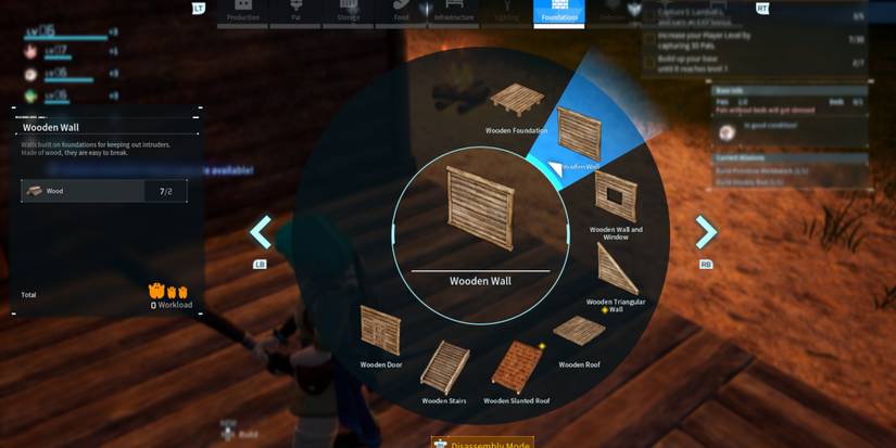 Building walls in Palworld