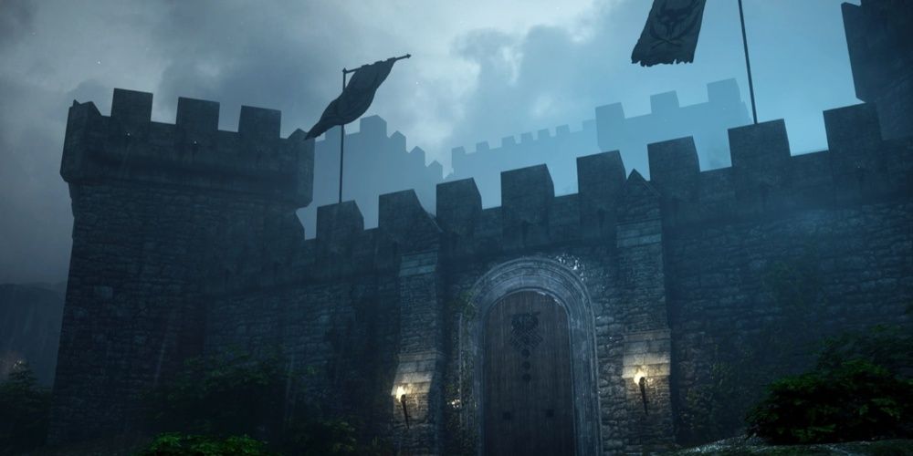 Caer Bronach, an ominous looking military castle in Dragon Age: Inquisition