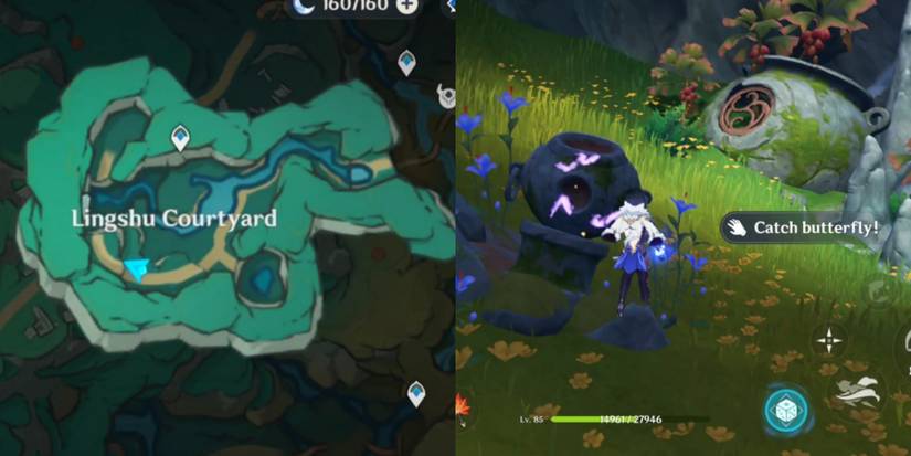 chase purple butterfly into medicine jar in genshin impact