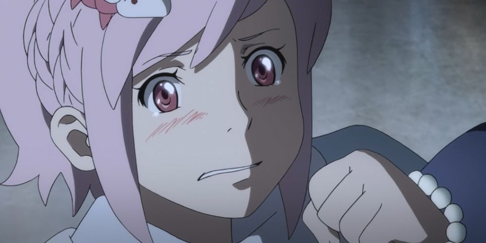A teary-eyed Chloe Lau as she appears in the Juushinki Pandora anime