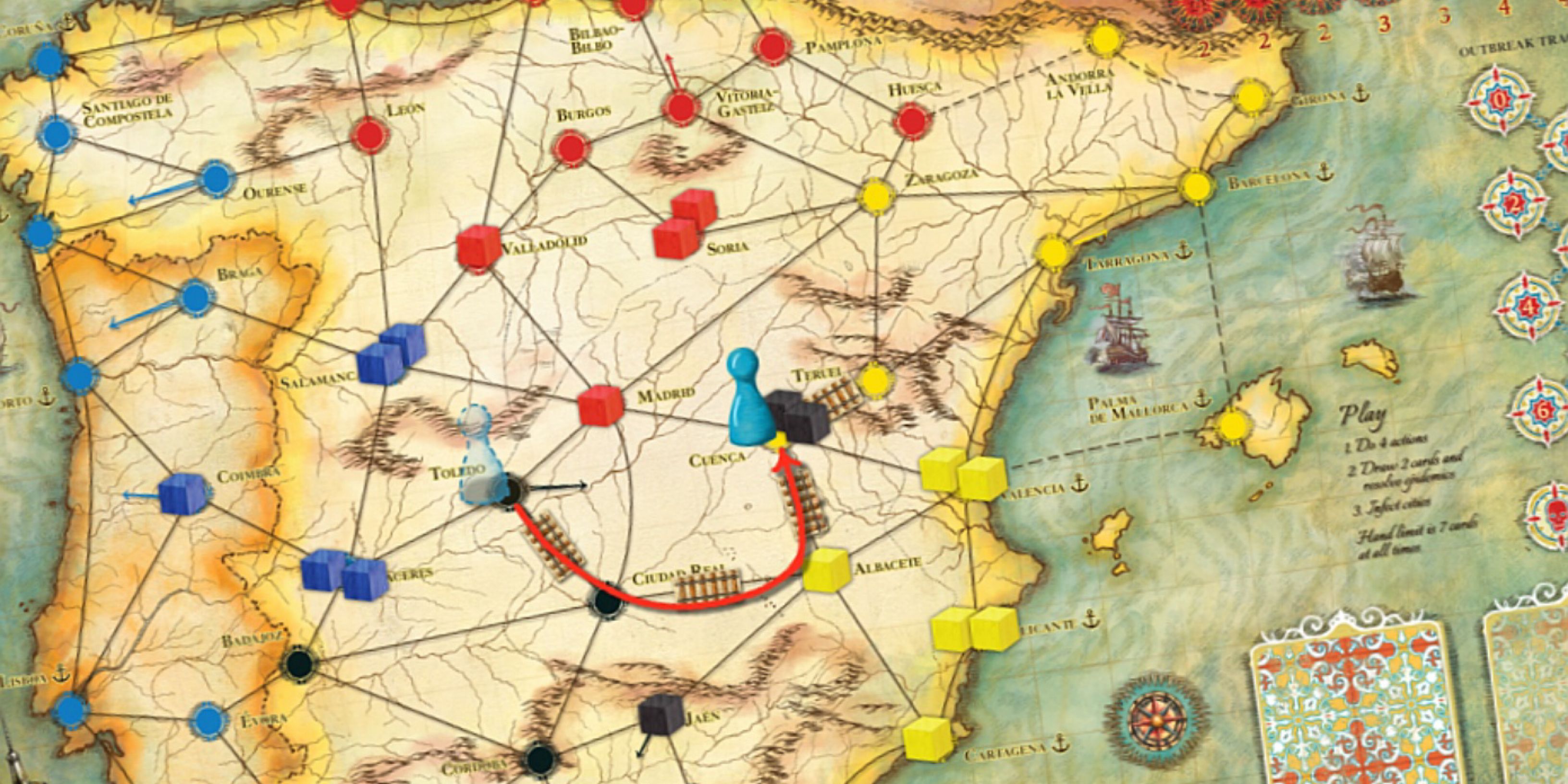 Pandemic: Iberia board