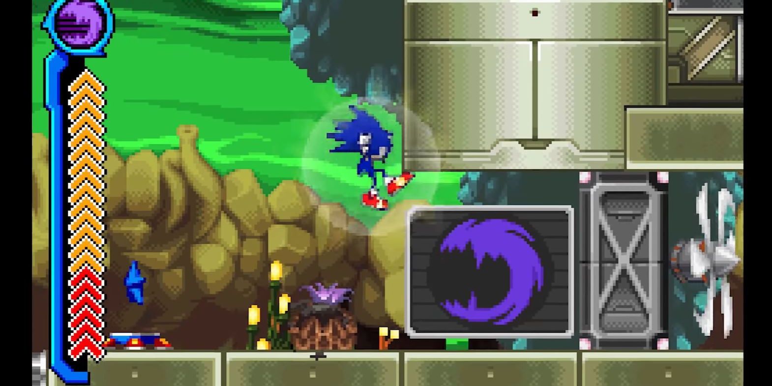 Sonic Falling Onto Platform In Sonic Colors For the DS