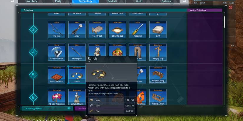 crafting ranch in palworld