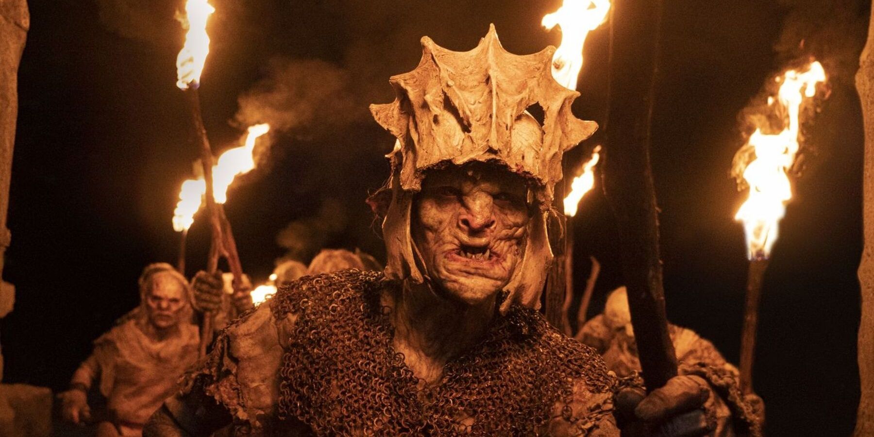 Morgoth Orc leading others with torches The Lord Of The Rings: The Rings Of Power