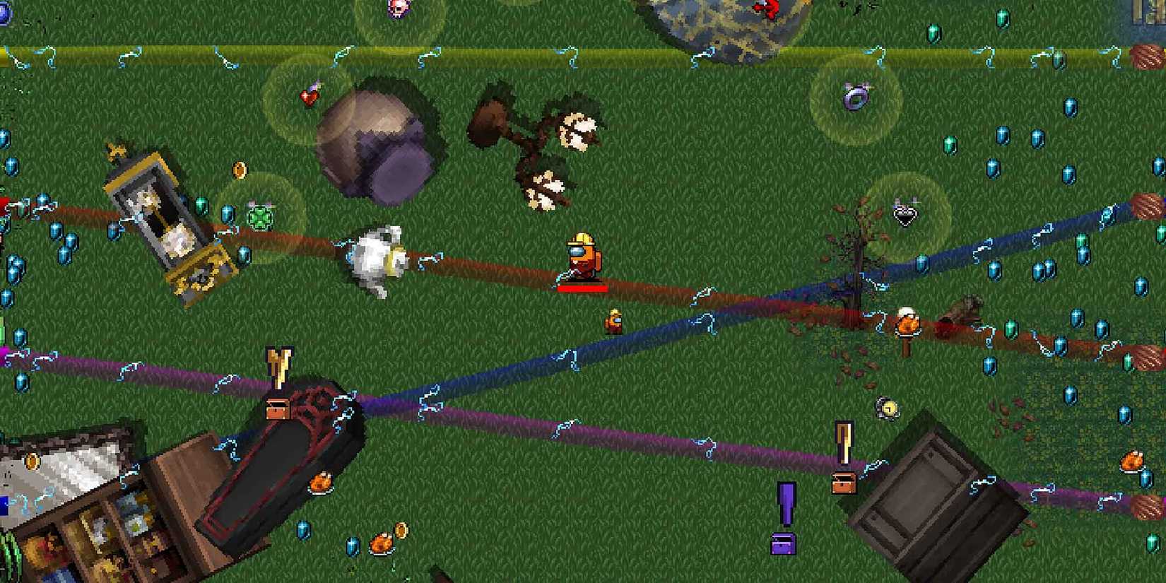 Crossed Wires and La Robba weapons In Vampire Survivors