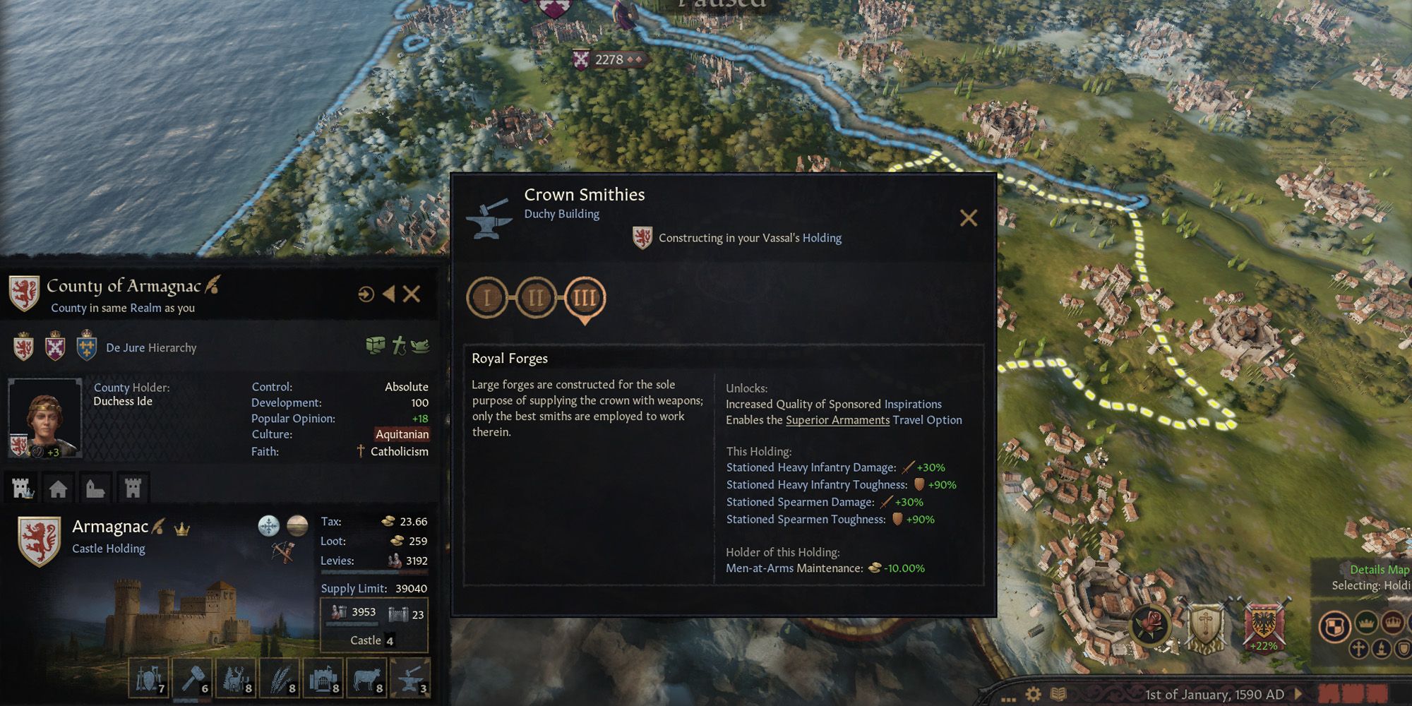 Crusader Kings 3 Best Duchy Buildings Crown Smithies