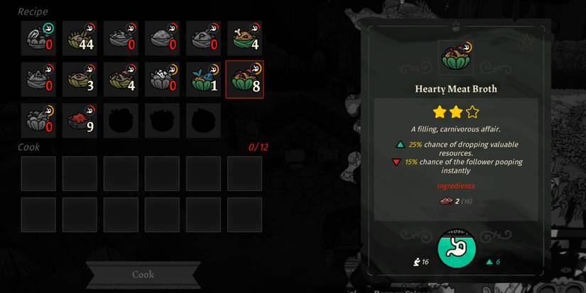 cooking hearty meat broth in cult of the lamb