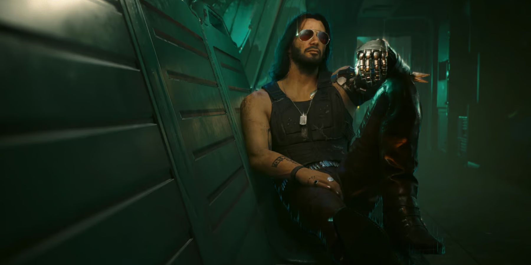 Cyberpunk 2077 Johnny Silverhand sitting down