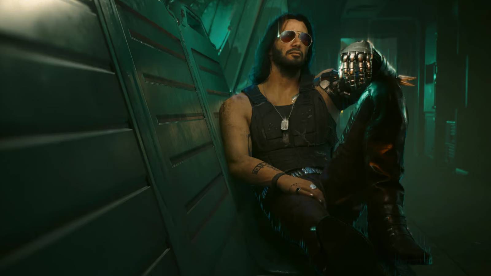 Cyberpunk 2077 Johnny Silverhand sitting down