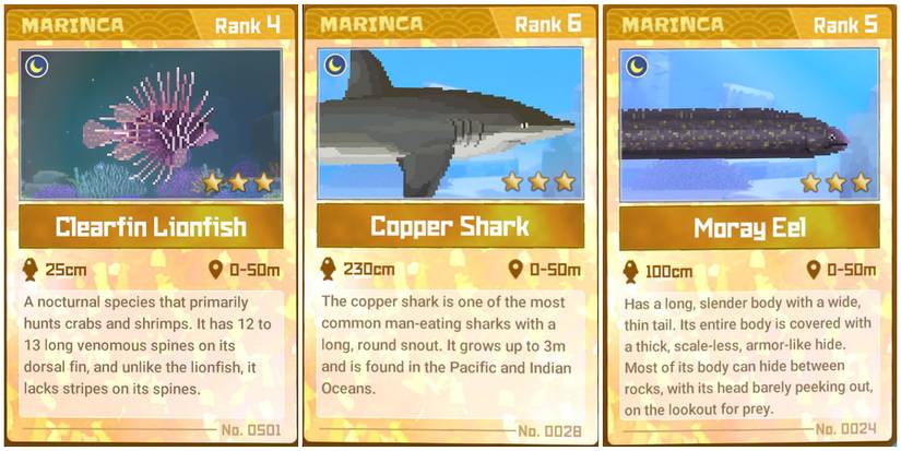 Assorted Nocturnal fish in Dave the Diver