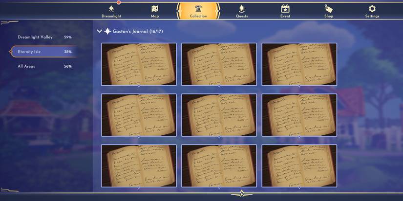 Gaston's Journal's in Disney Dreamlight Valley: A Rift in Time.