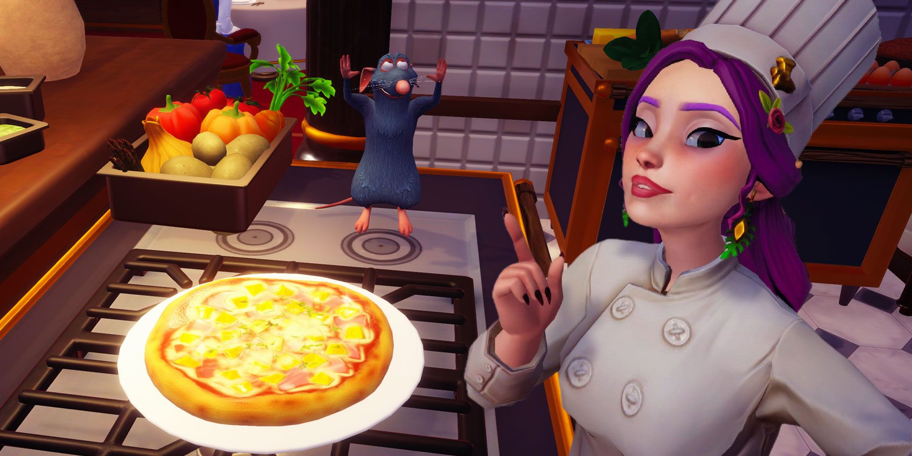 Hawaiian Pizza prepared meal in Disney Dreamlight Valley: A Rift in Time