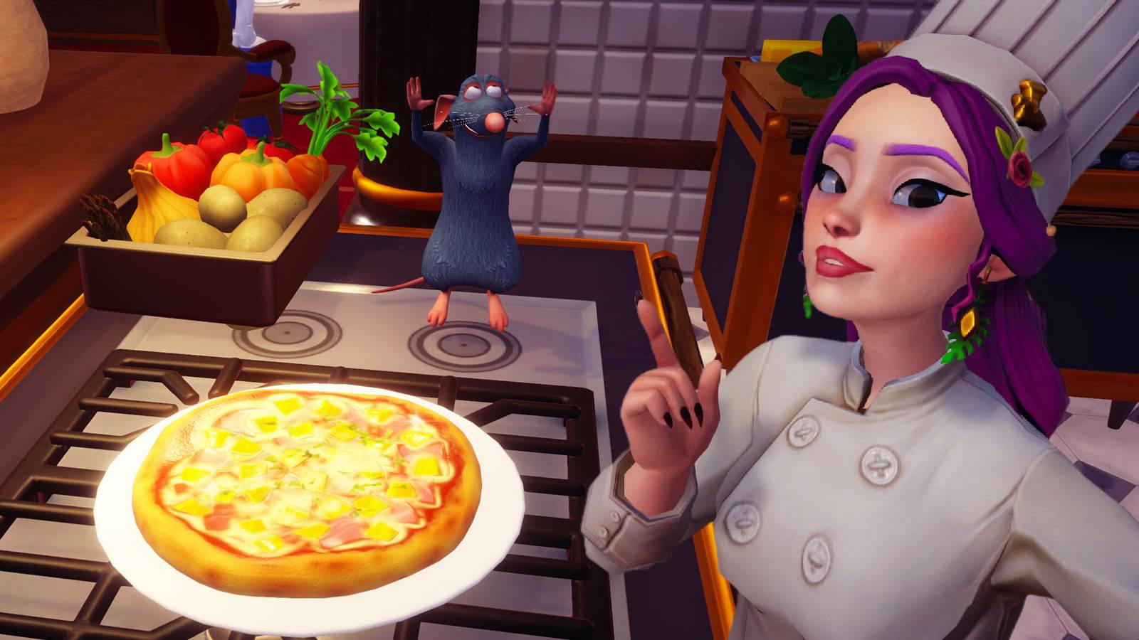 Hawaiian Pizza prepared meal in Disney Dreamlight Valley: A Rift in Time